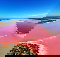 Pink Lake Aerial Flyover from Geraldton - Broome Tourism