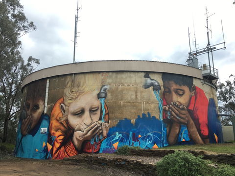 Willans Hill Water Tower Mural - Broome Tourism 0